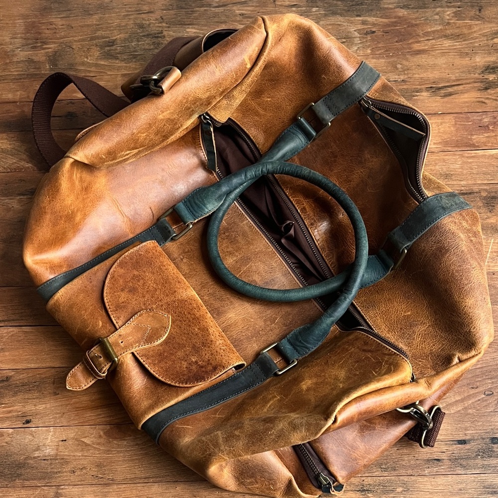 Brown Faux Leather Men's Bag